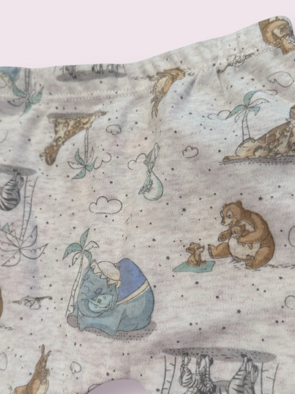 Disney Baby Wishes + Dreams Safari Animal Print Mom And Baby Pants 0-3 Mon - Picture 3 of 6